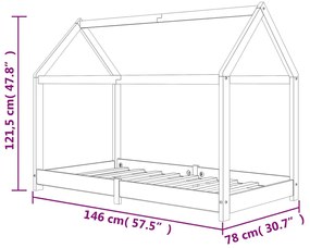 Estrutura de cama para crianças 70x140 cm pinho maciço branco