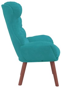 Cadeira Relaxante Veludo Turquesa