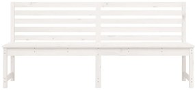 Banco de jardim 201,5 cm madeira de pinho maciça branco