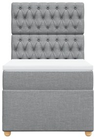 Cama com molas/colchão 80x200 cm tecido cinza-claro