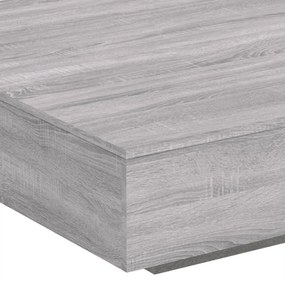 Mesa de centro com luzes LED 100x100x31 cm cinzento sonoma