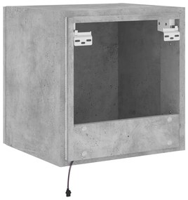 Móvel de parede p/ TV c/ luzes LED 40,5x35x40 cm cinza cimento
