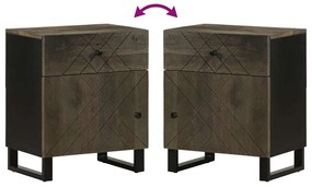 Mesa de cabeceira 50x33x60 cm madeira de mangueira maciça preto