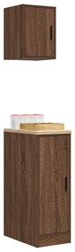 Armários de garagem 2pcs derivados de madeira carvalho castanho