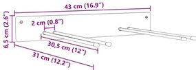 Suportes de parede p/ ferramentas de jardim 4 pcs aço preto