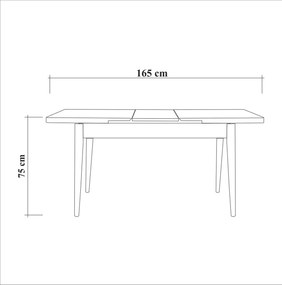 Mesa de Jantar Extensível Vina – Nogueira – 130x77x80 cm