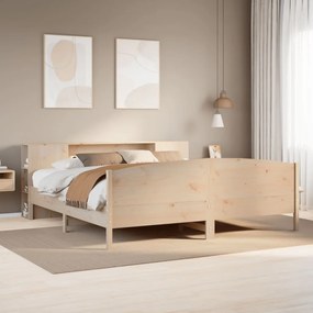 Cama com estante sem colchão 200x200 cm pinho maciço