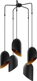Candeeiro de Teto Kesik – Preto e Dourado – 50 cm x 125 cm