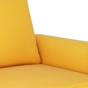 Sofá de 2 lugares veludo 120 cm amarelo