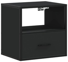Mesa de cabeceira de parede 40x31x39,5 cm preto
