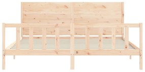 Cama sem colchão 200x200 cm madeira de pinho maciça