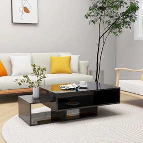 vidaXL Mesa de centro 105x55x32 cm contraplacado preto brilhante