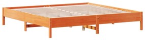 Cama sem colchão 200x200 cm pinho maciço castanho-mel