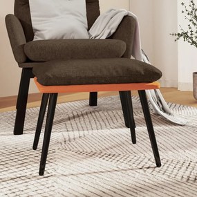 vidaXL Apoio de pés45x29,5x35 tecido/couro artificial castanho/laranja