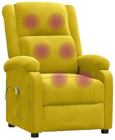 Poltrona de massagens veludo amarelo
