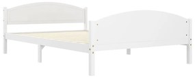 Estrutura de cama 160x200 cm pinho maciço branco