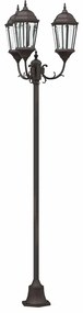 Poste de Luz de Jardim vidaXL 3-Lâmpadas E27 Bronze 220 cm Alumínio