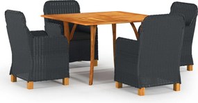 vidaXL 5 pcs conjunto de jantar para jardim cinzento-escuro