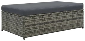 2 pcs conjunto lounge de jardim c/ almofadões vime PE cinzento