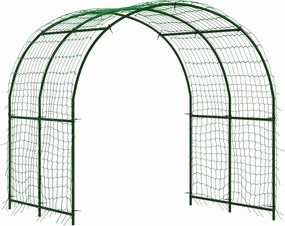 Outsunny Treliça Metálica para Cravar no Solo Inoxidável Tutor Arqueado para Pepinos 210x250x216 cm Verde Escuro | Aosom Portugal