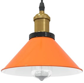 Candeeiro suspenso regulável altura E27 laranja brilhante Ø22cm