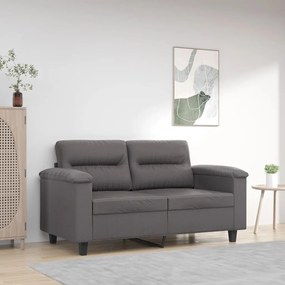vidaXL Sofá de 2 lugares 120 cm couro artificial cinza