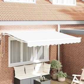 Toldo Retrátil Manual Branco 350x200 cm Tecido e Alumínio