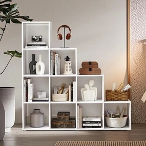 Estante com 10 compartimentos  aberta  29 x 129,5 x 129,5 cm Branca