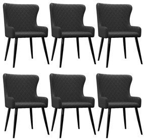 vidaXL Cadeiras de jantar 6 pcs tecido preto