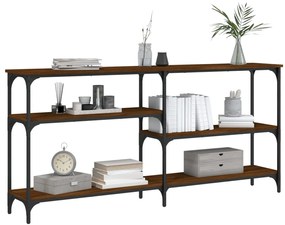 Mesa consola 160x29x75 cm derivados madeira carvalho castanho