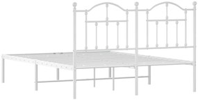Estrutura de cama com cabeceira 140x200 cm metal branco