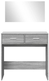 Toucador com espelho 80x39x80 cm cor cinzento sonoma