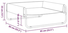 Cama para cães elevada tecido oxford e aço antracite