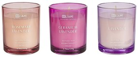 Conjunto de 3 velas perfumadas em cera de soja lavanda/alecrim/lavanda gerânio SHEER JOY Beliani