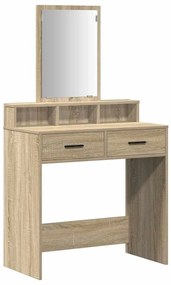 Mesa de maquilhagem vidaXL com gavetas em Carvalho Sonoma 79x41x140 cm