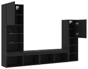 Armário para TV LED vidaXL Carvalho Preto 30.5x30x102 cm Madeira Engen