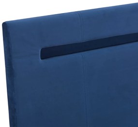 Estrutura de cama com LED 160x200 cm tecido azul