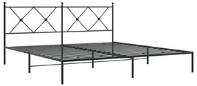Estrutura de cama em metal com cabeceira 180x200 cm preto