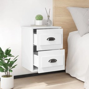Mesa de cabeceira de parede 41,5x36x53 cm branco