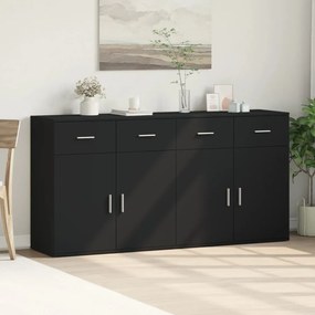 Aparadores 2 pcs 79x38x80 cm derivados de madeira preto