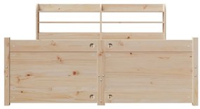 Estrutura de cama com cabeceira 160x200 cm pinho maciço