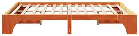 Cama castanha 160x200 cm de madeira de pinho maciço
