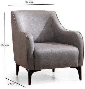 Cadeira Wing Belissimo – Cinzento – 94x87x77 cm