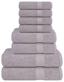 vidaXL 8pcs Conjunto de toalhas FROGN 360 g/m² cinza