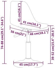 Cadeiras de jantar giratórias 4 pcs PP azul