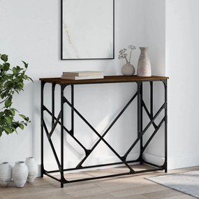 Mesa consola 100x40x80cm derivados de madeira carvalho castanho