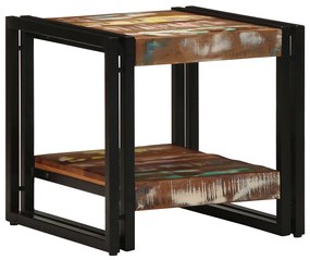 Mesa de Café Multicolorida 40x50x38 cm em Madeira Recuperada