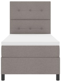 Cama Box Spring com Colchão Taupe Solteiro Tecido