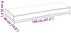 Almofada de Palete para Banco Creme 120 x 40 x 8 cm - Tecido Oxford