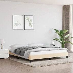 Estrutura de cama sem colchão 160x200 cm tecido cor creme